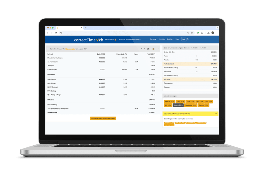 Ansicht Lohnabrechnung